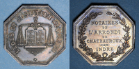 MARKEN - JETONS (RECHENPFENNIGE) Jeton Notaires. Chateauroux. argent. Poinçons : abeille et ARGENT -