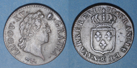 FRANZÖSISCHE KÖNIGLICHE MÜNZEN Sol Louis XV (1715-1774). Sol à la vieille tête Besançon -