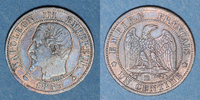 FRANZÖSISCHE MODERNE MÜNZEN 1 centime 2e empire (1852-1870). tête nue Strasbourg -