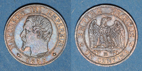 FRANZÖSISCHE MODERNE MÜNZEN 1 centime 2e empire (1852-1870). tête nue Strasbourg -