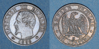 FRANZÖSISCHE MODERNE MÜNZEN 1 centime 2e empire (1852-1870). tête nue Strasbourg -