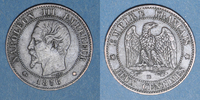 FRANZÖSISCHE MODERNE MÜNZEN 2 centimes 2e empire (1852-1870). tête nue, Strasbourg -