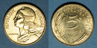 FRANZÖSISCHE MODERNE MÜNZEN 5 centimes 5e république (1959- /). Marianne -