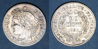 FRANZÖSISCHE MODERNE MÜNZEN 20 centimes 2e république (1848-1852). -
