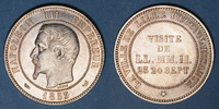 FRANZÖSISCHE MODERNE MÜNZEN 10 centimes 2e empire (1852-1870). Module de Visite de Lille -