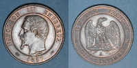 FRANZÖSISCHE MODERNE MÜNZEN 10 centimes 2e empire (1852-1870). tête nue -