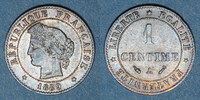 FRANZÖSISCHE MODERNE MÜNZEN 1 centime 3e république (1870-1940). Cérès -