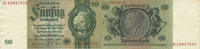 DEUTSCHLAND 50 reichsmark Allemagne. Billet. 30.3.1933, série F/O -