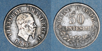 EUROPA 50 centesimi Italie. Victor Emmanuel II (1861-1878). Milan -