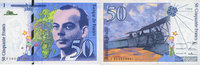 BANKNOTEN DER BANQUE DE FRANCE 50 francs Banque de France. Billet. (Saint-Exupéry), -