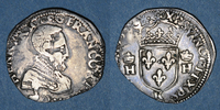 FRANZÖSISCHE KÖNIGLICHE MÜNZEN teston Henri II (1547-1559). 1/2 2e type, Bordeaux -