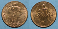 FRANZÖSISCHE MODERNE MÜNZEN 5 centimes 3e république (1870-1940). Dupuis, -