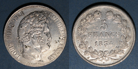 FRANZÖSISCHE MODERNE MÜNZEN 5 francs Louis Philippe (1830-1848). -