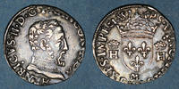 FRANZÖSISCHE KÖNIGLICHE MÜNZEN teston Henri II (1547-1559). 1/2 2e type, Toulouse -