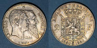 EUROPA 2 francs Belgique. Léopold II (1865-1909). Type du cinquantenaire -