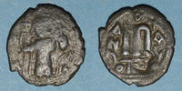 ISLAM Follis Syrie. Monnayage pseudo-byzantin (638-c.670). contremarqué, figure impériale debout -