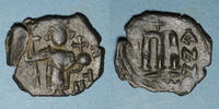 ISLAM Follis Syrie. Monnayage pseudo-byzantin (638-c.670). figure impériale debout -