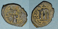 ISLAM Follis Syrie. Monnayage pseudo-byzantin (638-c.670). figure impériale debout tenant une longue croi -