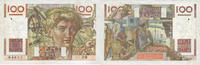 BANKNOTEN DER BANQUE DE FRANCE 100 francs Banque de France. Billet. jeune paysan, -