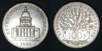 FRANZÖSISCHE MODERNE MÜNZEN 100 francs 5e république (1959- ). Panthéon, -