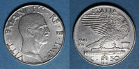 EUROPA 50 centesimi Italie. Victor-Emmanuel III (1900-1946). 1941R, XIX -