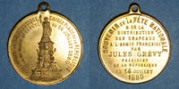 MEDAILLEN Paris. Erection de la statue de la République. Médaille laiton -
