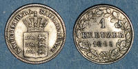 ALTDEUTSCHLAND MÜNZEN 1 kreuzer Wurtemberg. Charles I (1864-1891). -