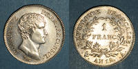 FRANZÖSISCHE MODERNE MÜNZEN 1 franc Consulat . an 12 A, 1er Consul -