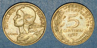 FRANZÖSISCHE MODERNE MÜNZEN 5 centimes 5e république (1959- ). Marianne -