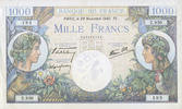 BANKNOTEN DER BANQUE DE FRANCE 1000 francs Banque de France. Billet. Commerce et Industrie, -