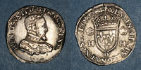 FRANZÖSISCHE KÖNIGLICHE MÜNZEN Teston Charles IX (1560-1574). Monnayage au nom de Henri II. 2e type, Lyon -