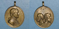 MEDAILLEN Vatican. Pie IX (1846-78). Election pontificale-Dévotion à St Pierre & St Paul, an 1 Médaille -
