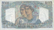 BANKNOTEN DER BANQUE DE FRANCE 1000 francs Banque de France. Billet. Minerve et Hercule, -