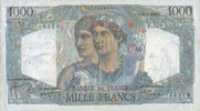 BANKNOTEN DER BANQUE DE FRANCE 1000 francs Banque de France. Billet. Minerve et Hercule, -