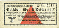 DEUTSCHLAND 1 mark Allemagne. Camps allemands de prisonniers de guerre 1939-1945. Billet. -
