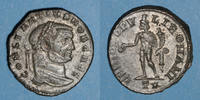 RÖMISCHE KAISERZEIT Follis Constance I Chore, césar (293-305). . Rome, 3e officine, 299-300. R/: Génie -