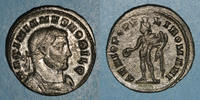 RÖMISCHE KAISERZEIT Follis Galère Maximien, césar (293-305). . Londres, vers R/: Génie -