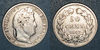 FRANZÖSISCHE MODERNE MÜNZEN 50 centimes Louis-Philippe (1830-1848). -
