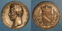 MEDAILLEN bronze Charles X (1824-1830). Visite de Troyes, 17 septembre Médaille . 41,3 mm -