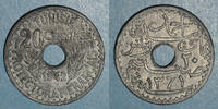 ALTE FRANZÖSISCHE KOLONIEN 20 centimes Tunisie. Ahmed II, bey (1348-1361H = 1929-1942). 1942 -