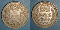 ALTE FRANZÖSISCHE KOLONIEN 10 francs Tunisie. Ahmed II, bey (1348-1361H = 1929-1942). 1942 -