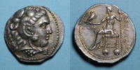 GRIECHISCHE MÜNZEN Tétradrachme Royaume de Macédoine. Alexandre III le Grand (336-323 AC) . Acé-Ptolémaïs 316-315 AC -