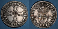 FRANZÖSISCHE KÖNIGLICHE MÜNZEN 1/4 d'écu Henri IV (1589-1610). 2e type, Bayonne -