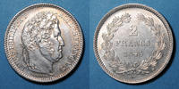 FRANZÖSISCHE MODERNE MÜNZEN 2 francs Louis-Philippe (1830-1848). Strasbourg -
