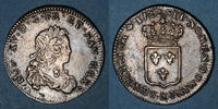 FRANZÖSISCHE KÖNIGLICHE MÜNZEN Louis XV (1715-1774). 1/3 écu de France 1722 &. Aix. Réformé sur un petit louis d'argent de -