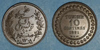ALTE FRANZÖSISCHE KOLONIEN 10 centimes Tunisie. Ali III, bey (1299-1320H = 1882-1902). (= 1891) -