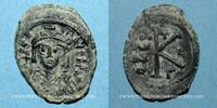 BYZANZ follis Empire byzantin. Maurice Tibère (582-602). 1/2 . Constantinople, 3e officine. 582-583 -