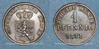 ALTDEUTSCHLAND MÜNZEN 1 kreuzer Hesse-Darmstadt. Louis III (1848-1877). -