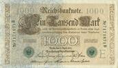 DEUTSCHLAND 1000 mark Allemagne. Billet. 21.4.1910, cachet vert -