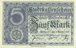 FRANZÖSISCHE NOTSCHEINE 5 mark Mulhouse (68). Ville. Billet Non annulé -